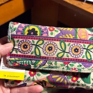 Vera Bradley Purple and Green Quilted Wallet